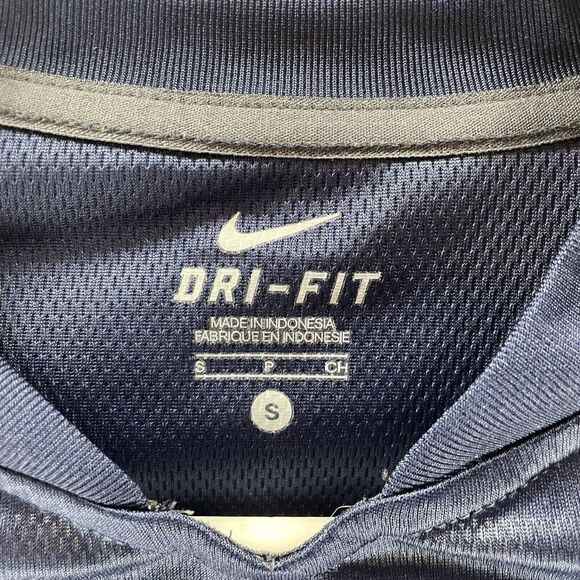 Nike Shirt Womens Small Blue V Neck Athleisure Running Gym Logo Dri Fit Logo - Picture 6 of 11